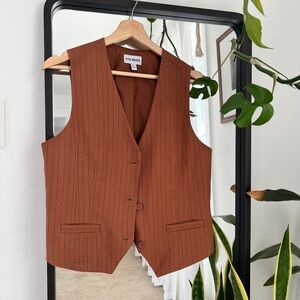 Steve Madden Rust Pinstripe Vest - L